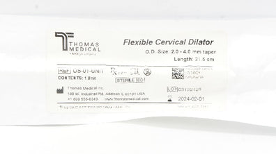 Thomas Medical OS-01-UNIT Flexible Cervical Dilator 2.0- 4.0mm Taper, 21.5cm (x)